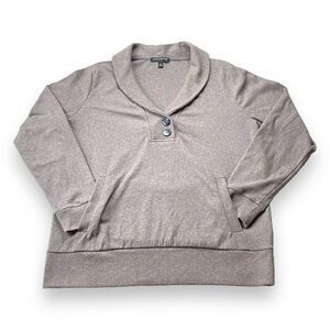 Banana Republic Sweater Mens Large Brown Cowl Neck Button Front Pullover Sweater